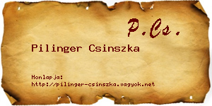 Pilinger Csinszka névjegykártya